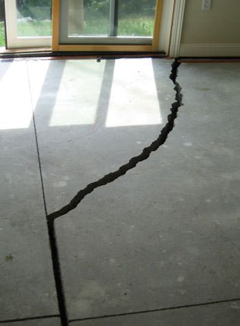 severely cracked foundation slab floor in Benson