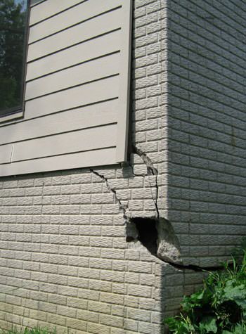 severe cracking of structural walls in Raeford