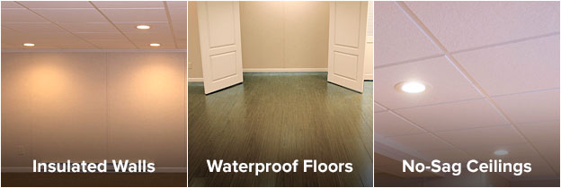 Basement walls, floors, and ceilings