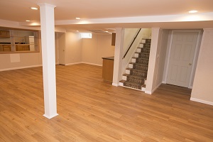 A remodeled basement with the Total Basement Finishing™ system
