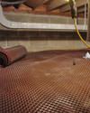 Crawl space drainage matting installed in a home in Hope Mills