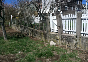 a retaining wall installed in Greenville