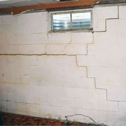 Bowing foundation walls in danger of failure in Pembroke