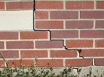 stair step cracking on a foundation wall in Wilmington
