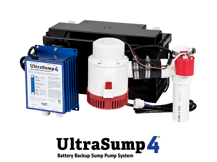 a battery backup sump pump system in Clinton