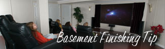 a waterproofed basement that has been finished into a family room in Fayetteville