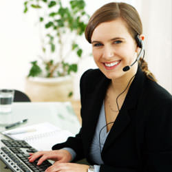A disaster restoration customer service expert in Goldsboro manning the phones