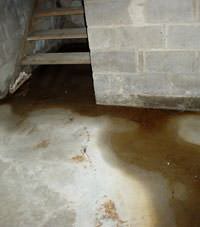 Flooding floor cracks by a hatchway door in Red Springs