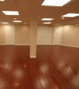Rosewood faux wood basement flooring for finished basements in Fayetteville