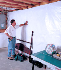 Plastic 20-mil vapor barrier for dirt basements, Lumberton, North Carolina installation