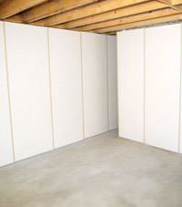 Unfinished basement insulated wall covering in Lumberton, North Carolina