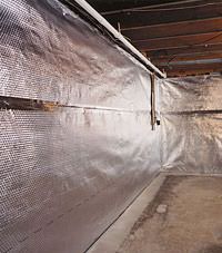 Radiant heat barrier and vapor barrier for finished basement walls in Lumberton, North Carolina